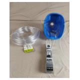 Clear vinyl tubing, funnel and a scratch fix