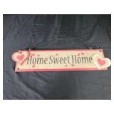 Home sweet home sign with hearts