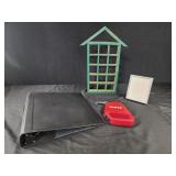 3 ring binder,knick knack shelf, frame, pet leash
