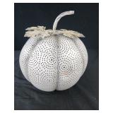 Metal pumpkin 11" tall small dent see pic