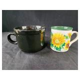 Sunflower coffee mug black soup mug