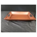16x2x11 brown metal tray decor
