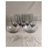 Set of Fostoria Debutante Gray Champagne Stem