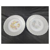 Vintage Milk Glass Floral 7" Plates TERMOCRISA