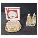 Vintage Cut Glass Clear Salt and Pepper Shakers