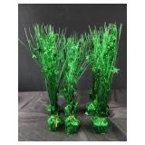 Six 12" foil spray green, balloon anchors