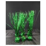 Six 12" foil spray green, balloon anchors