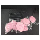 9x6 black bag and 8 pink kn95 masks