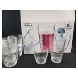 15 pc LIBBEY ORBITA GLASSWARE SET 8 TALL GLSSES 7