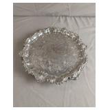 Silver plated pedestal serving tray