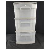 3 drawer plastic storage gray