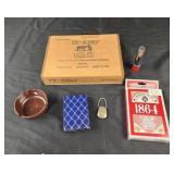 Te Amo wooden cigar box, playing cards, mini