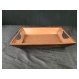 13x2x9 brown metal tray home decor