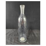 13" glass with bubbles vase