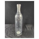 13" glass with bubbles vase