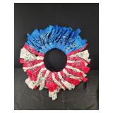 22" red gray blue bandana wreath