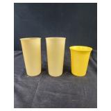 Vintage Tupperware yellow cups