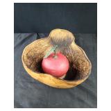 Gourd basket and wooden apple