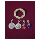 4 Charms and a Brooch