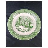 THE OLD HOMESTEAD IN WINTER Green Pie Plate