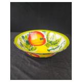 Vintage Enamelware Fruit Bowl 12x3 . MCM 1950