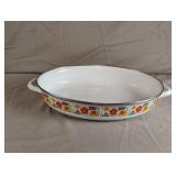 VINTAGE 1970ï¿½s Enamelware Roasting Oval Casserole