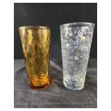 Anchor Hocking crinkle clear glass and amber
