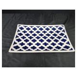 13.25 x 8 ceramic table top tray blue and white