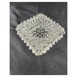 Vtg Fenton Square Clear Hobnail Glass Open Salt