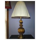 Brass & Wood Lamp 33" tall
