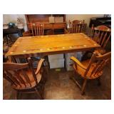 6ft x 3ft table 30" tall, heart design, 4 chairs