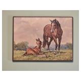 Horse & Fawn Painting on Wood 18"x 12"