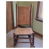 Vintage Wicker Rocking Chair 30"L 19"W 37"T