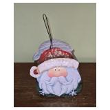 Metal Santa Badket w/ Candle Inside