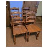 4 Wooden Ladderback Chairs 16ï¿½"W 16ï¿½"D 34"T