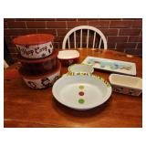 Snowman trays and bowls