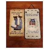 Stone slate painted signs