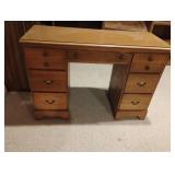 7 drawer wood desk 43 x 30 x 17