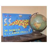 World Globe & 2 NC Map Puzzles