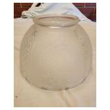 VINTAGE FROSTED  GLASS GLOBE / SHADE SUNFLOWER