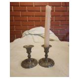 2 pewter candle sticks