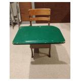 Vintage childs metal and wood desk 22 x 28.5 x 29