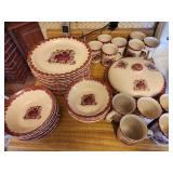 Vintage Stoneware Teddy Bear With Red Sweater