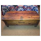 Vintage Cedar Chest w/Brass Accents (has key,