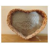 Punch tin heart shaped basket 11.5 x 9.5