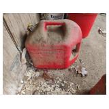 5 gal plastic gasoline jug. Has water
