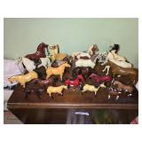 20 Plastic & Rubber Horses 3" to 8" tall
