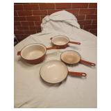 Enamel cast iron orange cookware set
