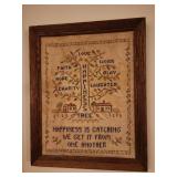 16x20 Happiness tree cross stitch wall hanging