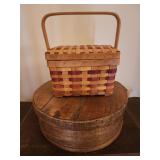 Vtg cheese box and basket